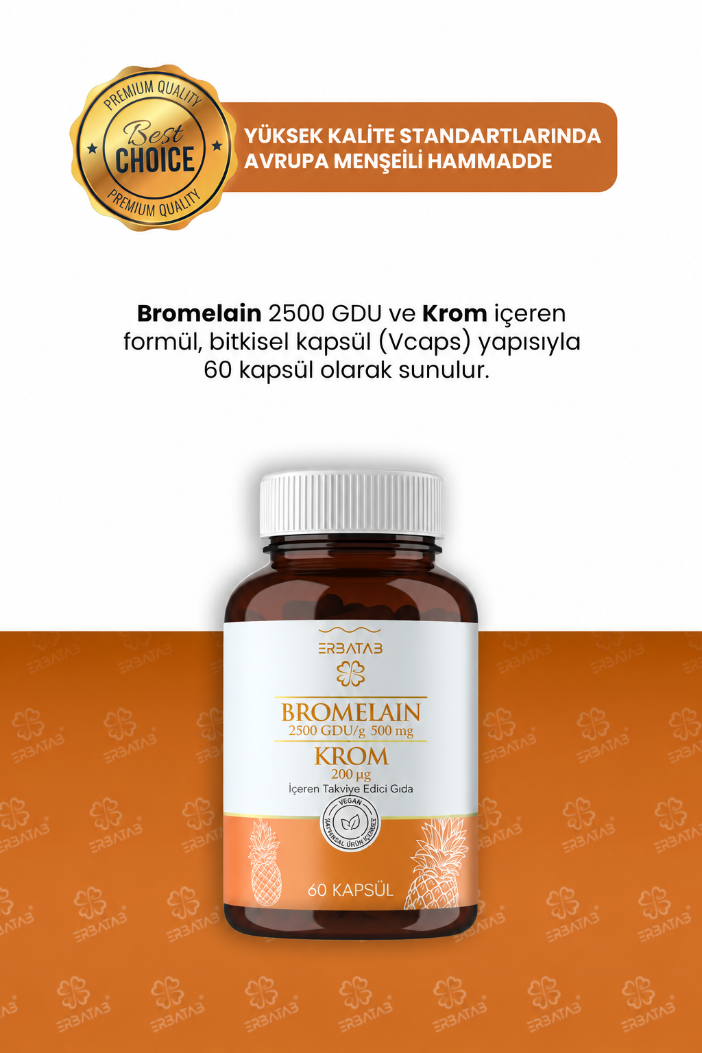 Bromelain Krompikolinat 60 Kapsül