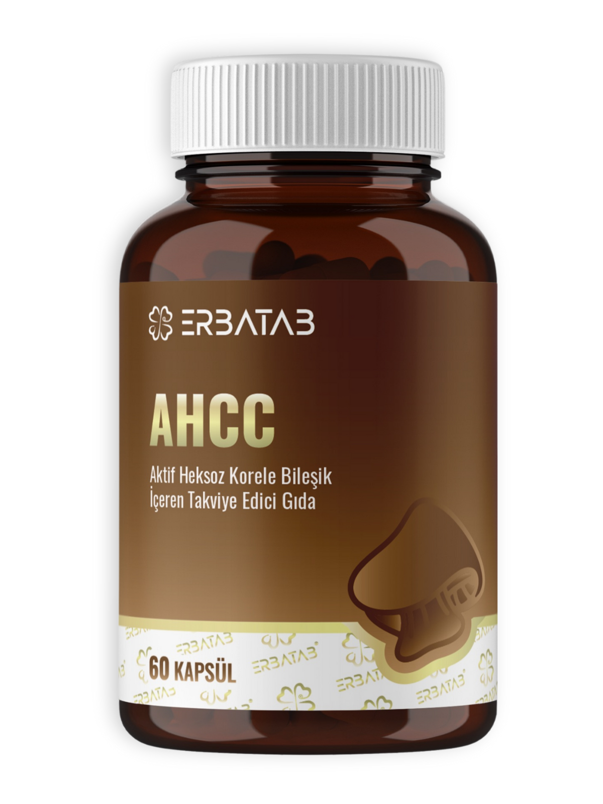 Erbatab AHCC 60 Bitkisel Kapsül Shiitake Mantar Kaynaklı Takviye Edici Gıda