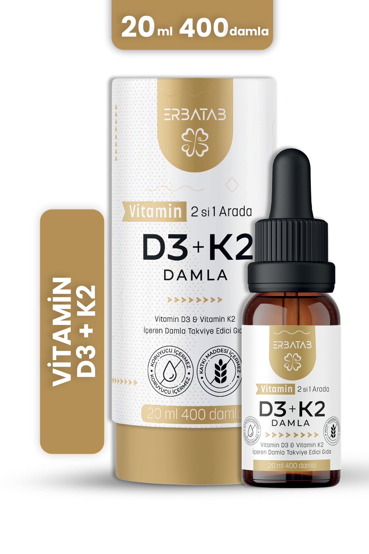 Erbatab D3 K2 damla 2'li set