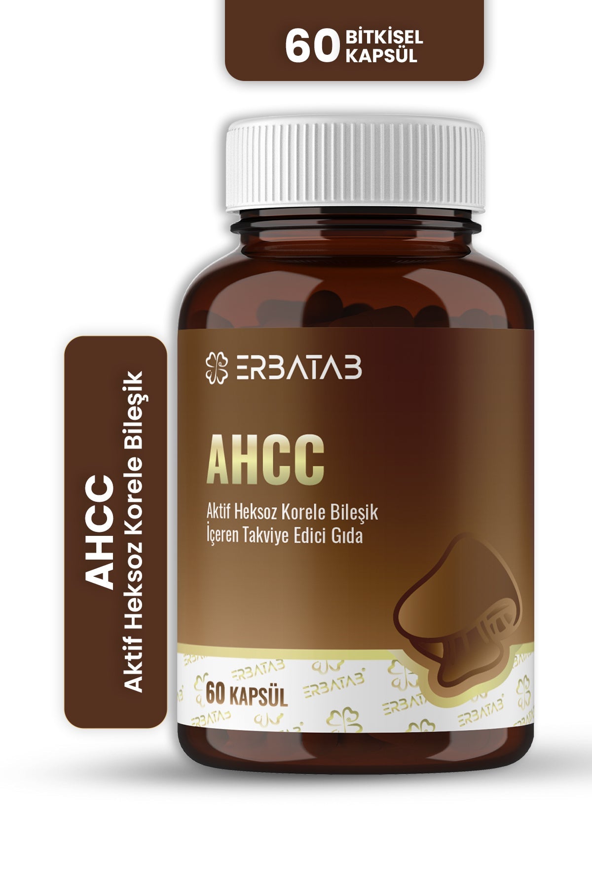 Erbatab AHCC 60 Bitkisel Kapsül Shiitake Mantar Kaynaklı Takviye Edici Gıda