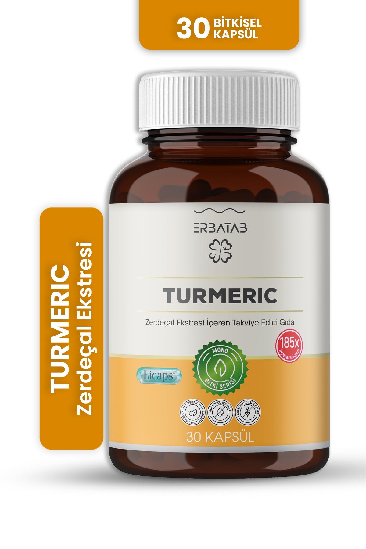 Erbatab Zerdeçal Curcumin Turmeric Ekstresi 30 Kapsül Licaps®