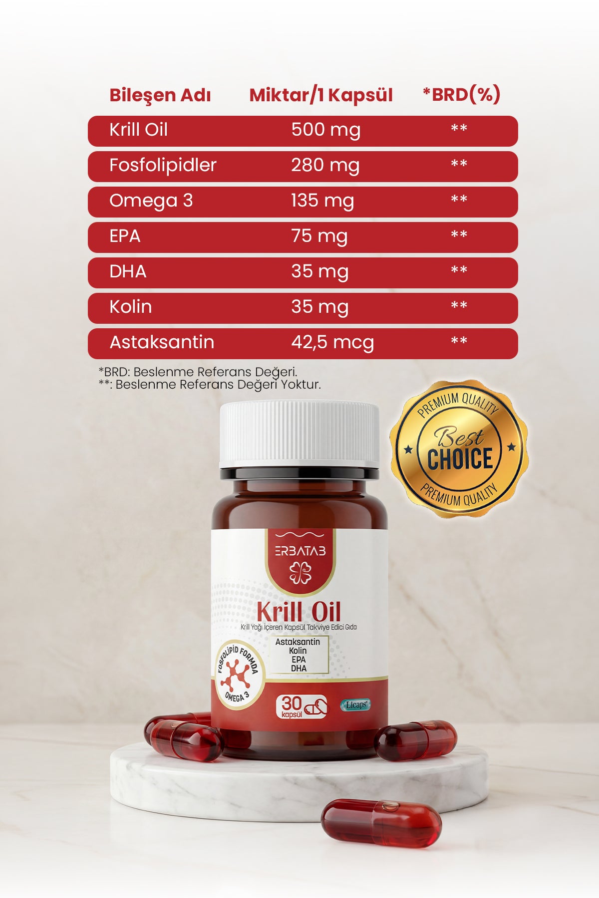 Erbatab Krill Yağı (Krill Oil) 500 mg 30 Kapsül - 3