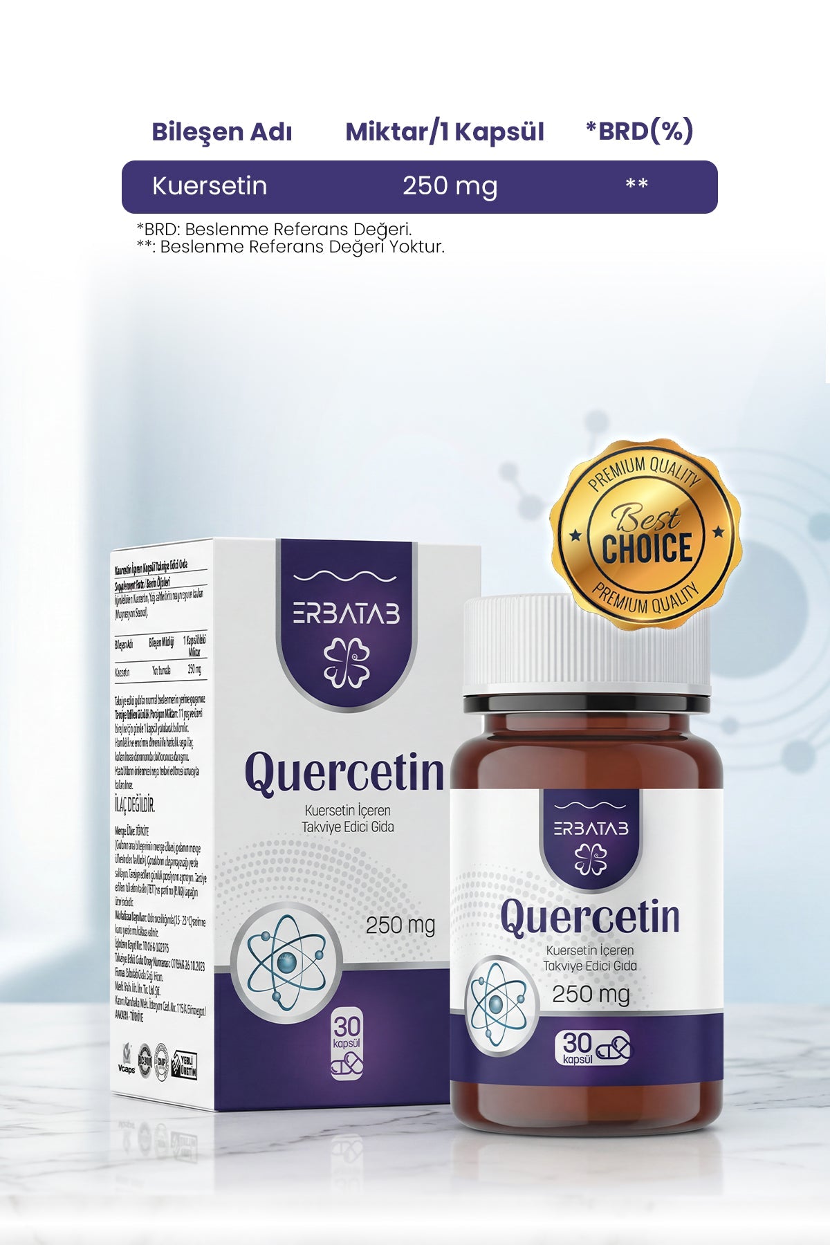 Erbatab Quercetin ( Kuersetin ) 30 Kapsül