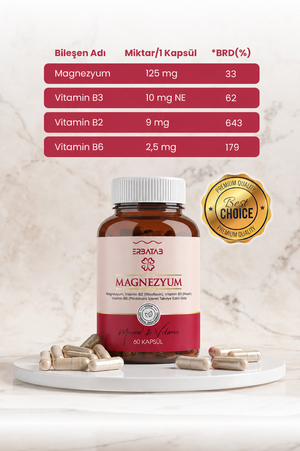 Erbatab Günlük Vitamin Paketi (Thyrobex, D3K2, B12, Magnezyum)