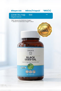 Erbatab Çörek Otu Yağı Black Seed Oil 60 Kapsül Licaps®