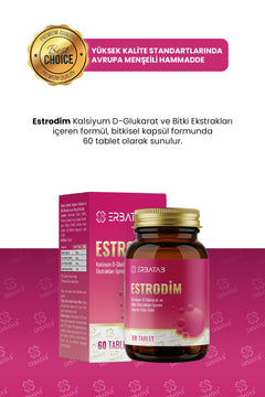 Erbatab Estrodim | 100 mg DIM | Kalsiyum D-Glukarat | Savoy Lahanası | Japon Poligonu | 60 Tablet