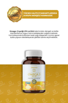 Erbatab Omega 3 - Balık Yağı - Hava Sızdırmaz, Okside Olmayan Licaps omega3 60 Kapsül