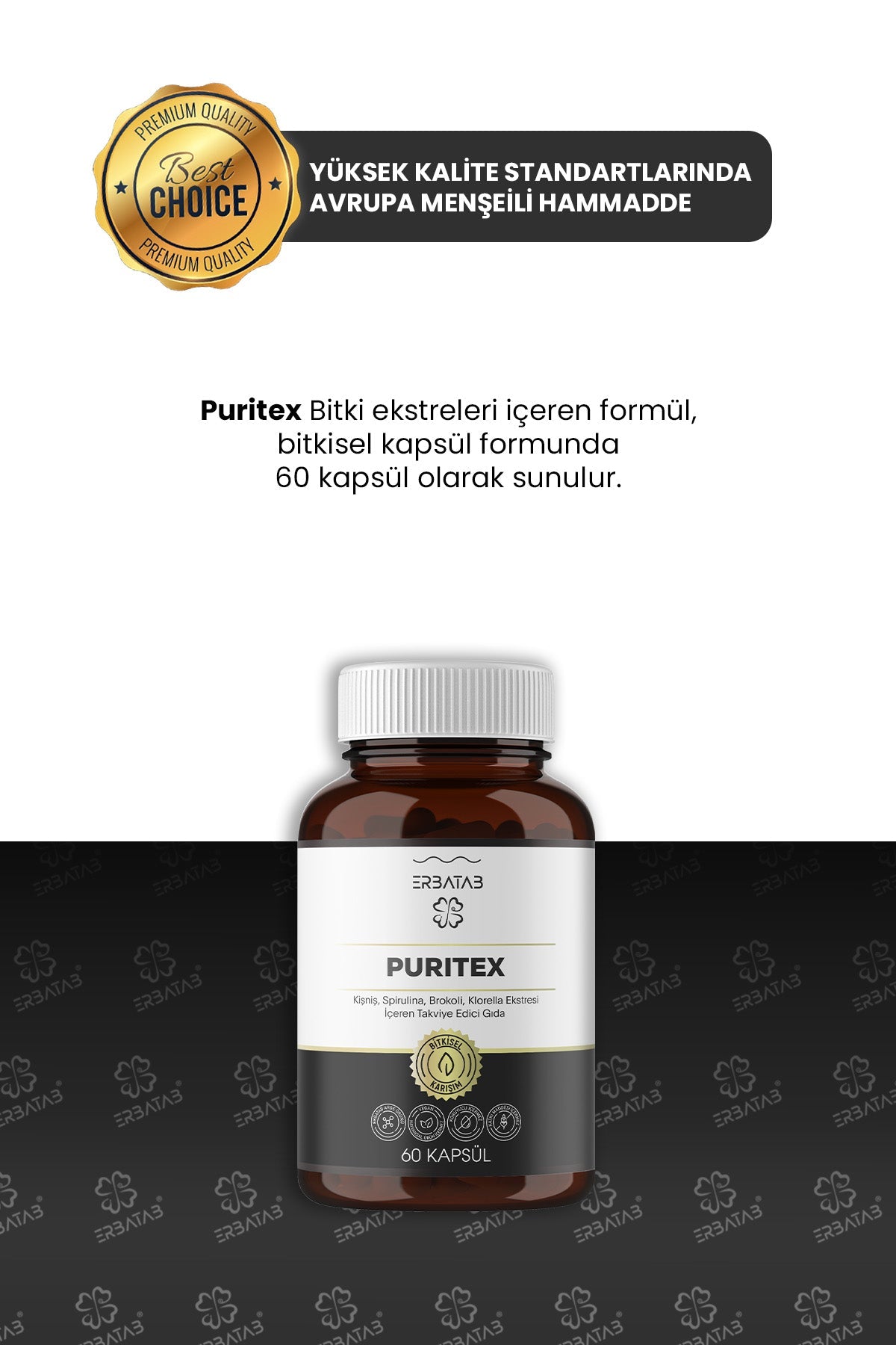 Erbatab Puritex (Kişniş, Spirulina, Brokoli, Klorella) 60 Kapsül - 5