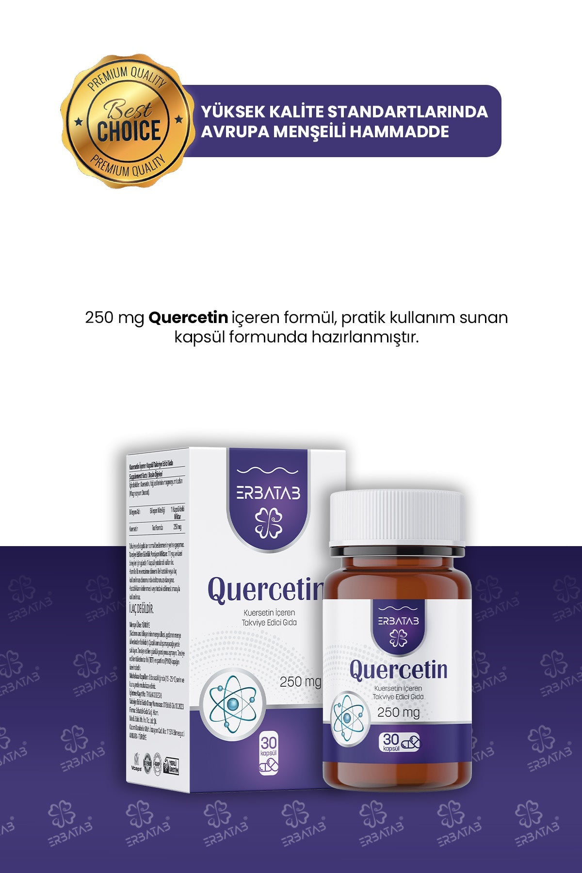 Erbatab Quercetin ( Kuersetin ) 30 Kapsül