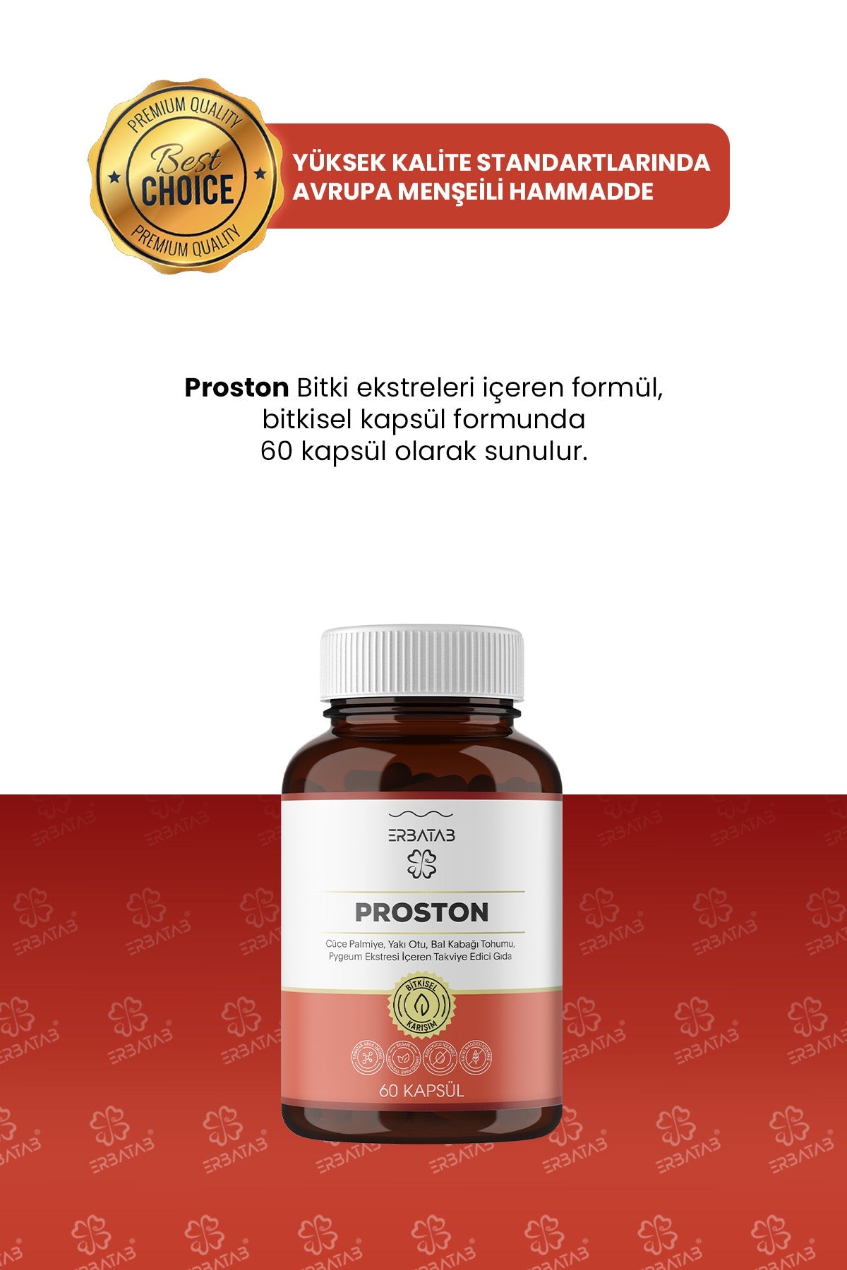 Erbatab Proston (Cüce Palmiye, Yakı Otu, Bal Kabağı Tohumu, Pygeum Ekstresi) 60 Kapsül - 5