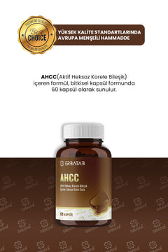 Erbatab AHCC 60 Bitkisel Kapsül Shiitake Mantar Kaynaklı Takviye Edici Gıda
