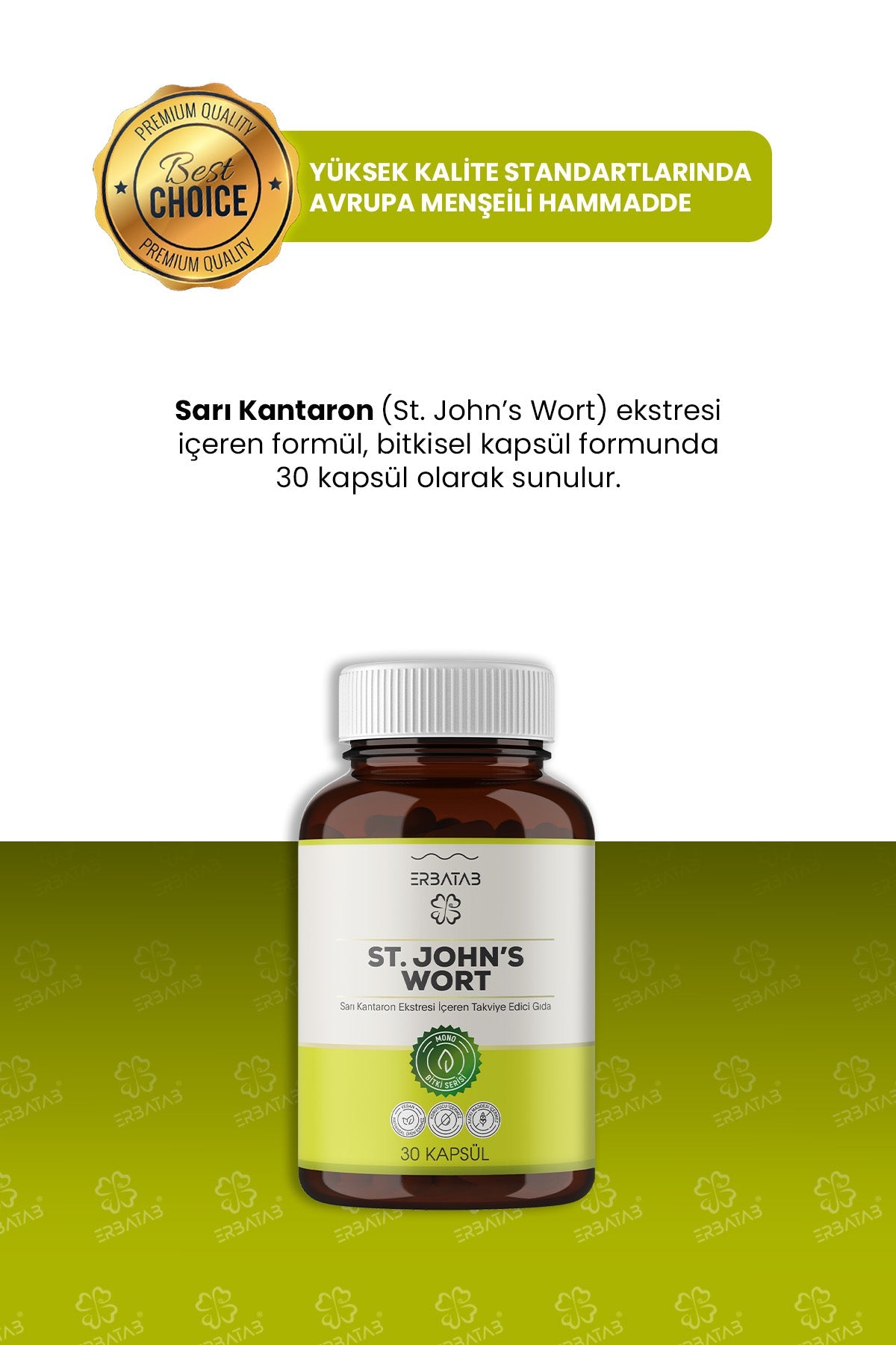 Erbatab Sarı Kantaron Ekstresi ST.John's Wort 30 Kapsül