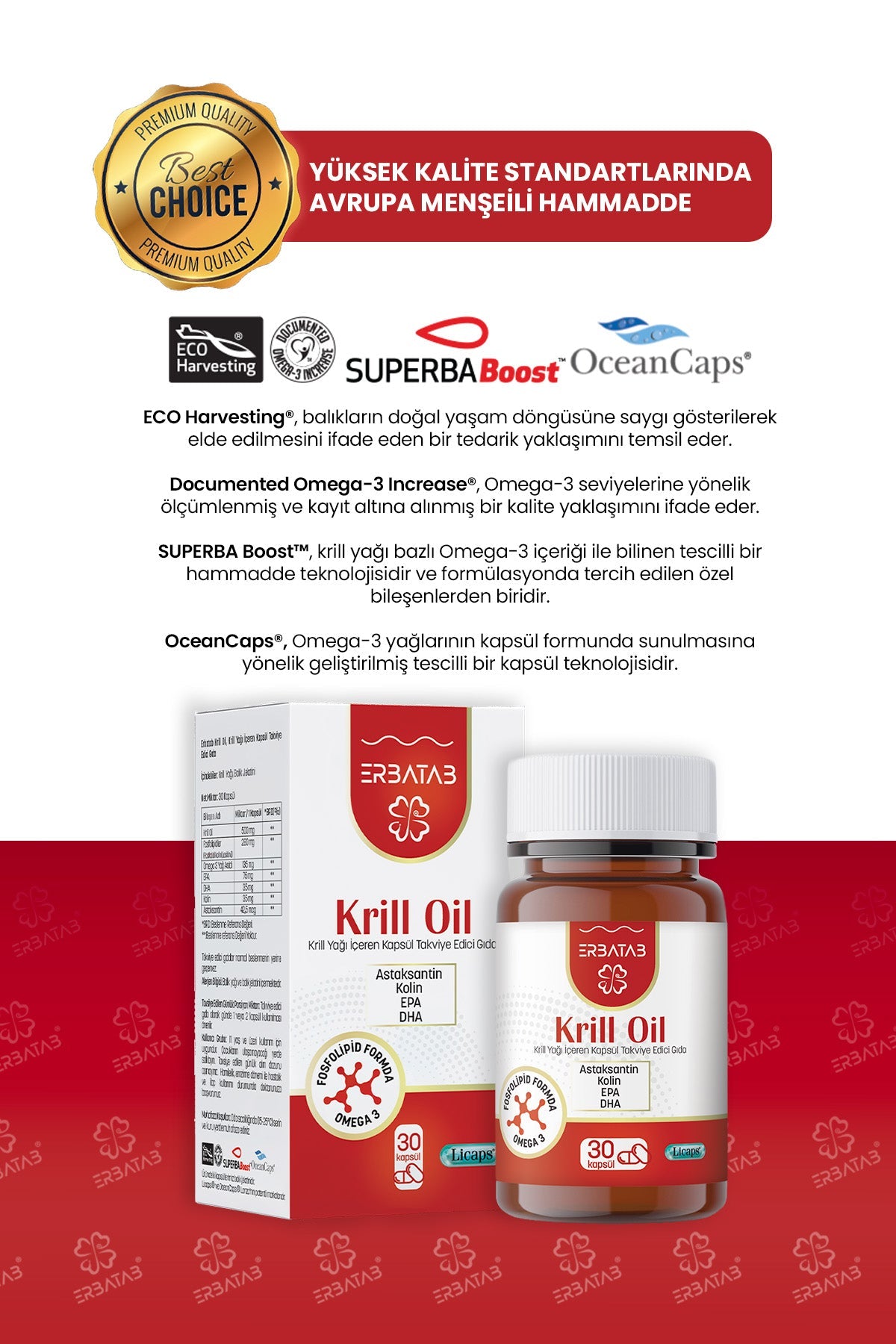 Erbatab Krill Yağı (Krill Oil) 500 mg 30 Kapsül - 5