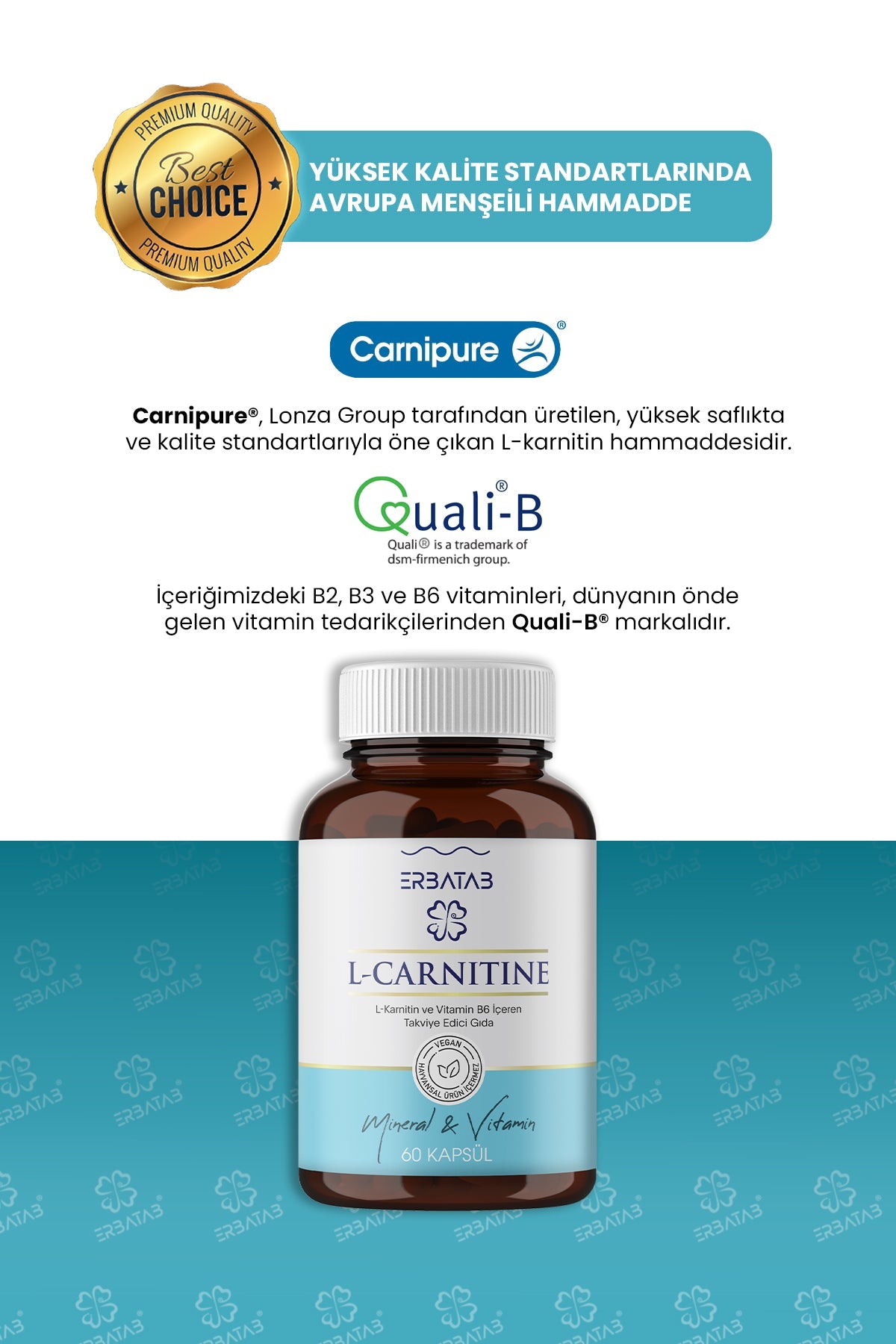 Erbatab L-Karnitin (L-Carnitine) 60 Kapsül - 5
