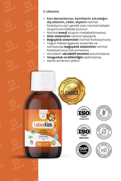 Erbatab Labex Kids Çinko Kekik Beta Glukan Karamürver Çocuk Multivitamin Şurup 150 ml