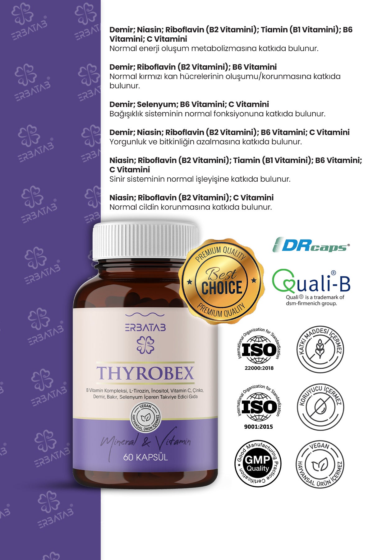 Erbatab Thyrobex Multivitamin & Mineral 60 Kapsül