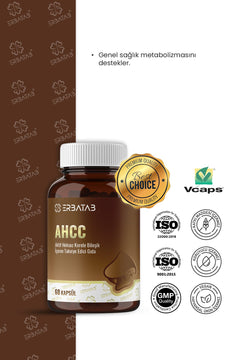 Erbatab AHCC 60 Bitkisel Kapsül Shiitake Mantar Kaynaklı Takviye Edici Gıda
