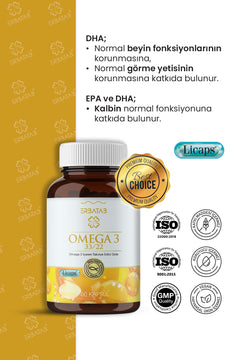 Erbatab Omega 3 - Balık Yağı - Hava Sızdırmaz, Okside Olmayan Licaps omega3 60 Kapsül