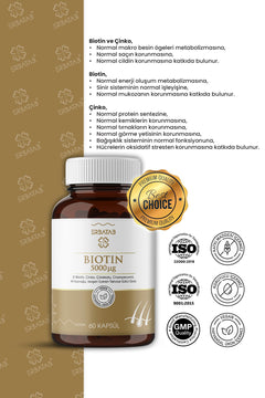 Erbatab Biotin (Çinko, Çörek Otu, Civan Perçemi, At Kuyruğu, Isırgan Ekstresi) 60 Kapsül - 6