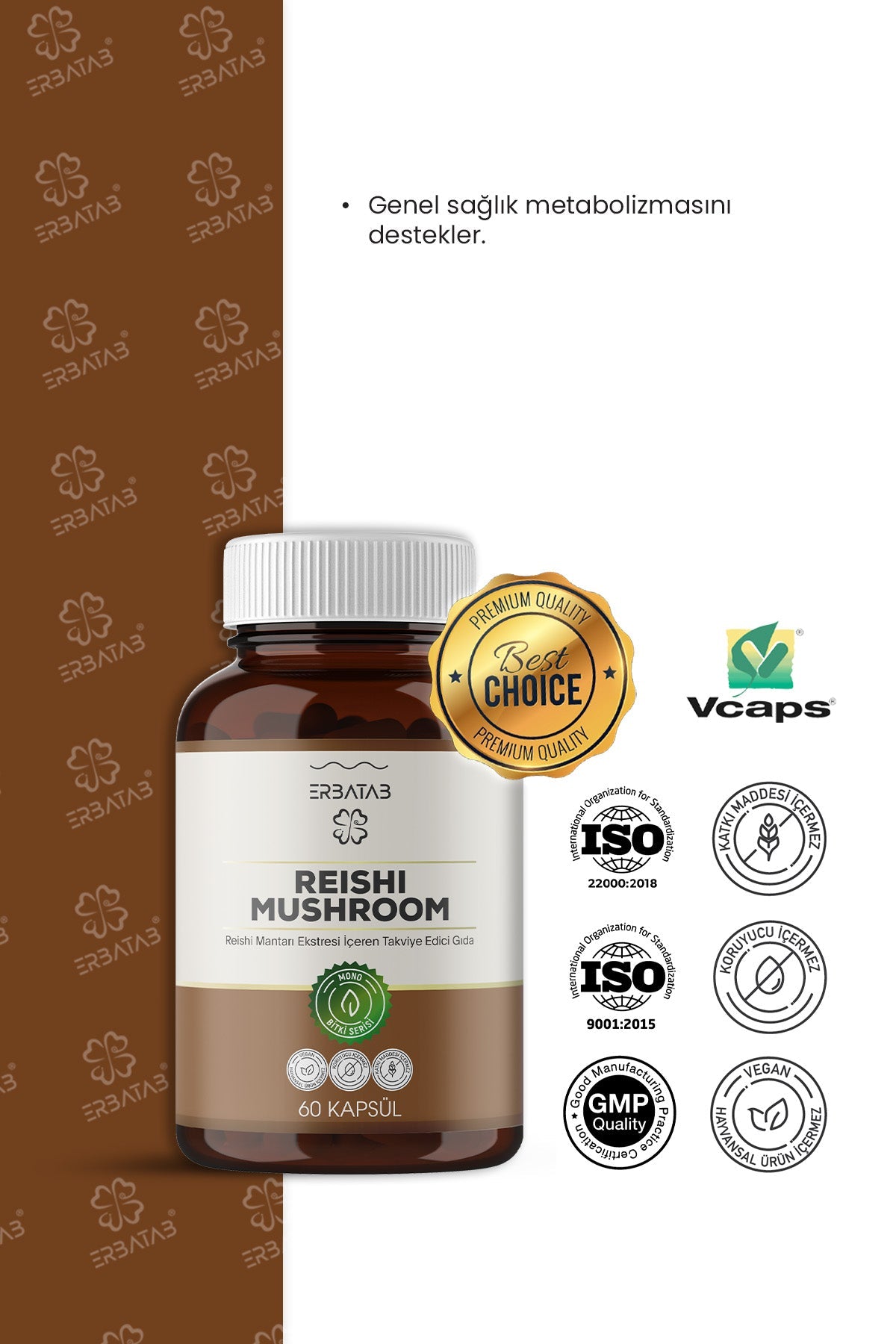 Erbatab Reishi Mantarı Ekstresi 60 Kapsül