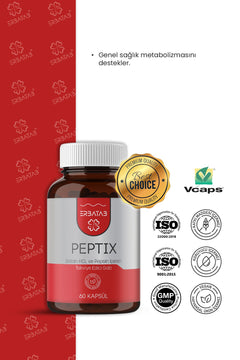 Erbatab Betain HCl Pepsin Takviye Edici Gıda Peptix 60 Kapsül - 6