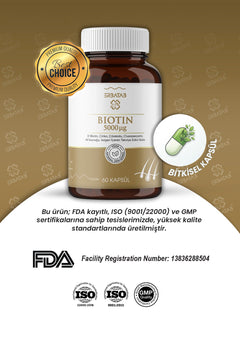 Erbatab Biotin (Çinko, Çörek Otu, Civan Perçemi, At Kuyruğu, Isırgan Ekstresi) 60 Kapsül - 7