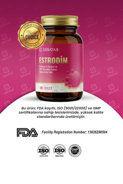 Erbatab Estrodim | 100 mg DIM | Kalsiyum D-Glukarat | Savoy Lahanası | Japon Poligonu | 60 Tablet