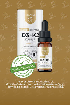 Erbatab D3 K2 damla 2'li set