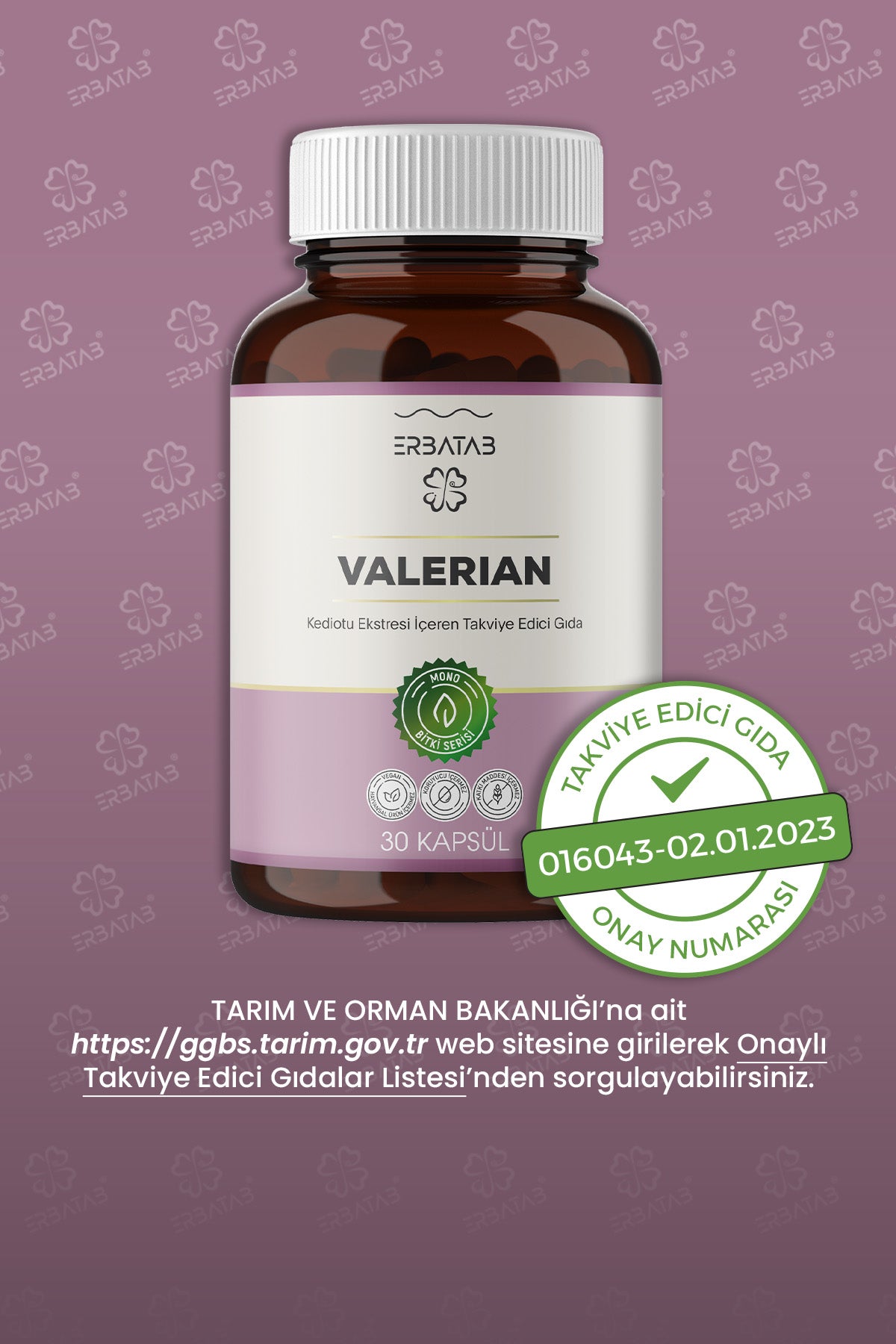 Erbatab Kediotu Ekstresi Valerian 30 Kapsül