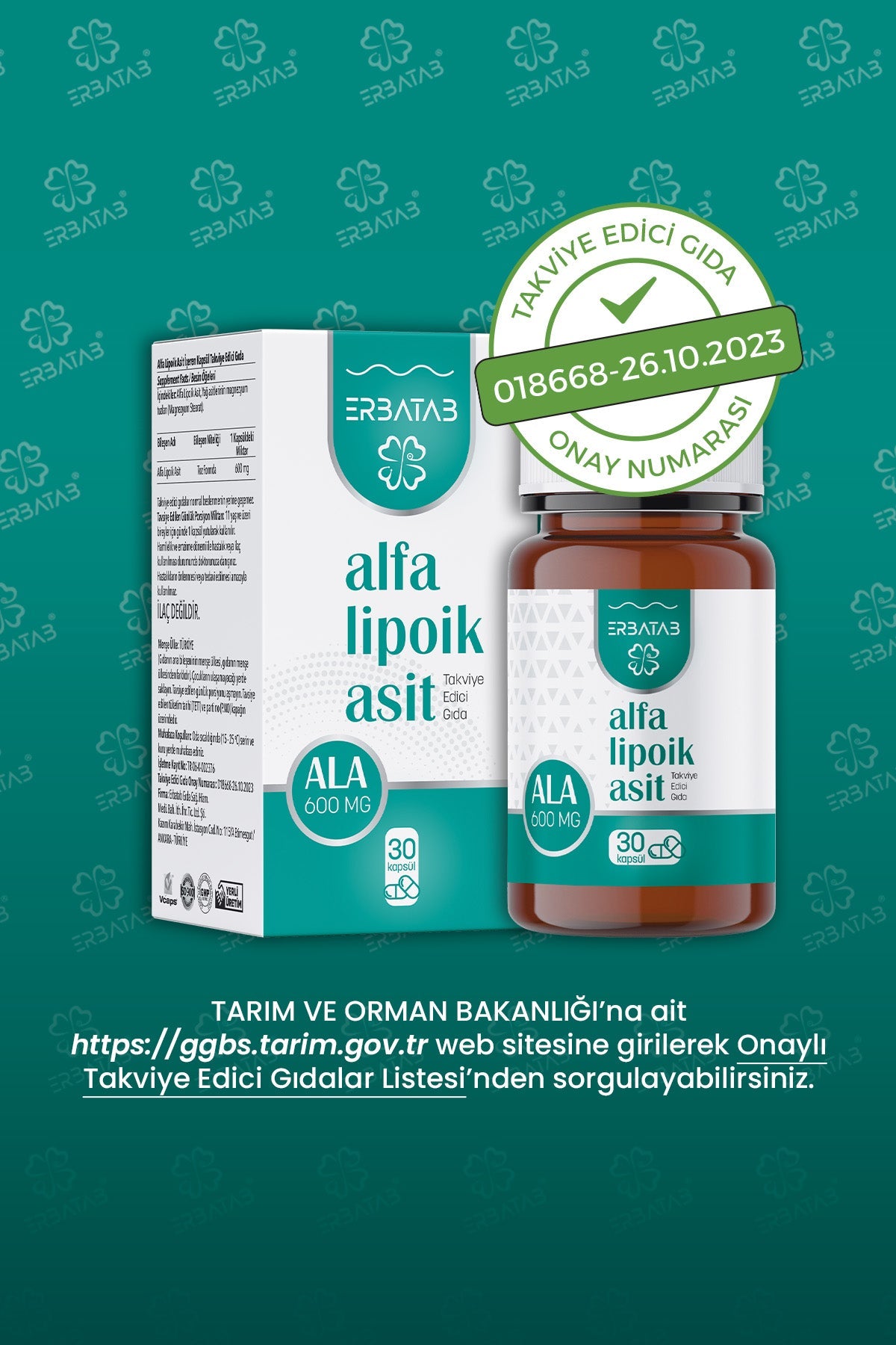 Erbatab Alfa Lipoik Asit 600 Mg 30 Kapsül
