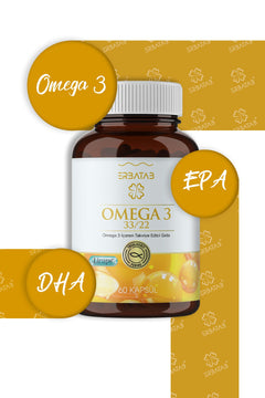 Erbatab Omega 3 - Balık Yağı - Hava Sızdırmaz, Okside Olmayan Licaps omega3 60 Kapsül