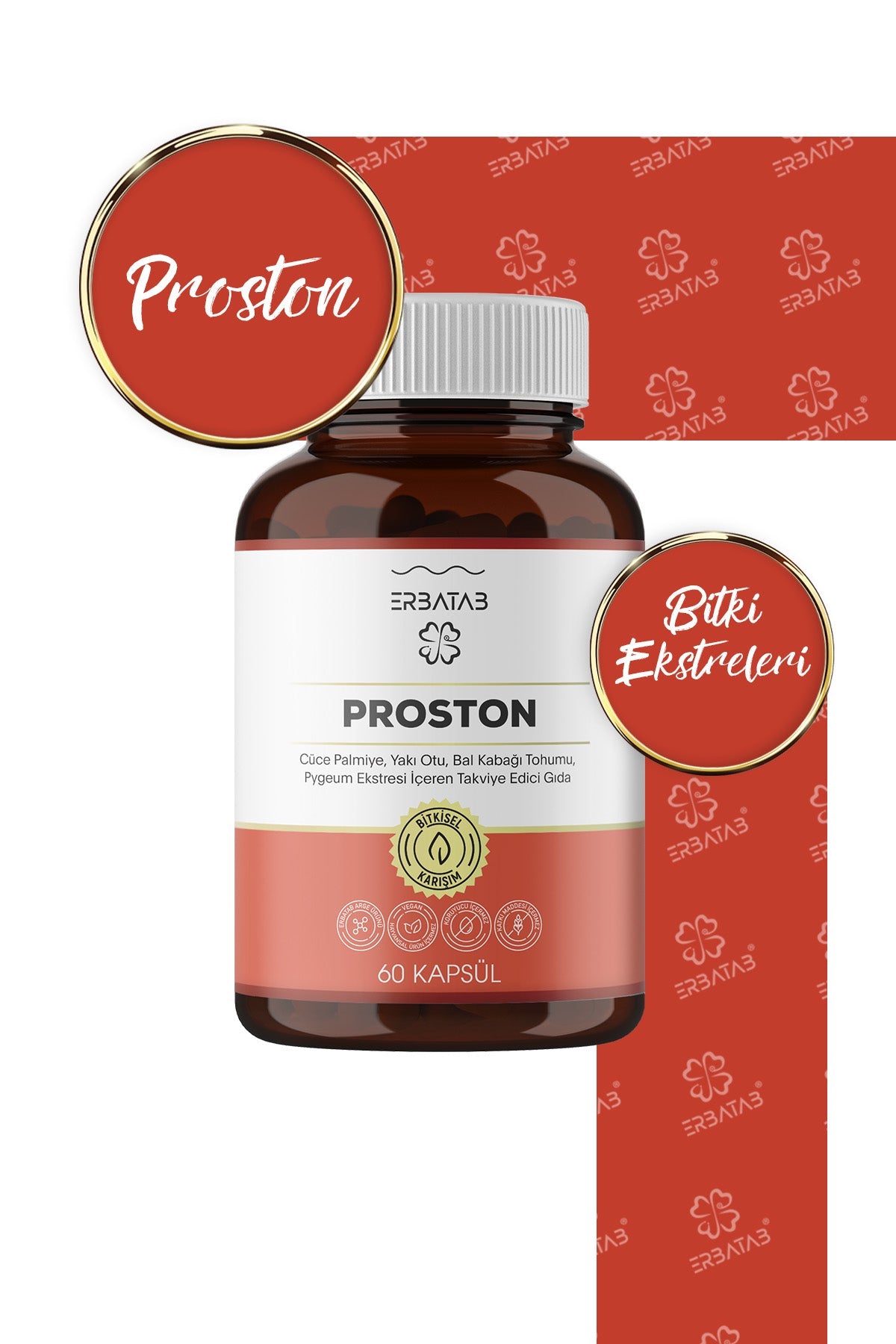 Erbatab Proston (Cüce Palmiye, Yakı Otu, Bal Kabağı Tohumu, Pygeum Ekstresi) 60 Kapsül - 9