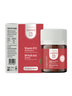 Erbatab Vitamin B12- Folik Asit B9 Tablet Metilkobalamin-Metilfolat