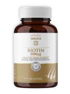 Erbatab Biotin (Çinko, Çörek Otu, Civan Perçemi, At Kuyruğu, Isırgan Ekstresi) 60 Kapsül