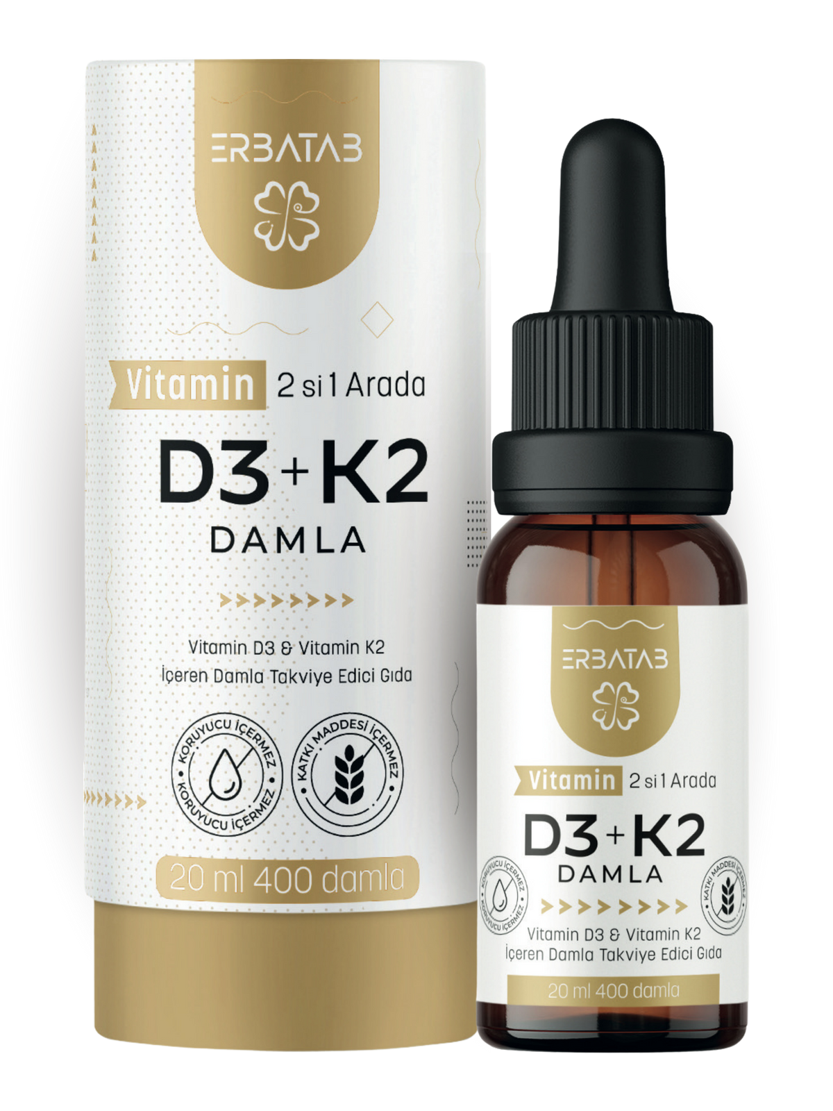 Erbatab Vitamin D3 K2 2'si 1 Arada Damla