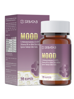Erbatab Mood 5-HTP 30 Kapsül Passiflora, Valerian ve Melisa Ekstraktları İçeren Takviye Edici Gıda