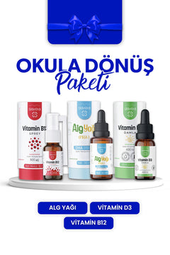 Erbatab Okula Dönüş Paketi (Vitamin D3 Kids, Vita 12, Alg Yağı Omega 3)