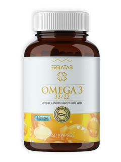 Erbatab Omega 3 - Balık Yağı - Hava Sızdırmaz, Okside Olmayan Licaps omega3 60 Kapsül