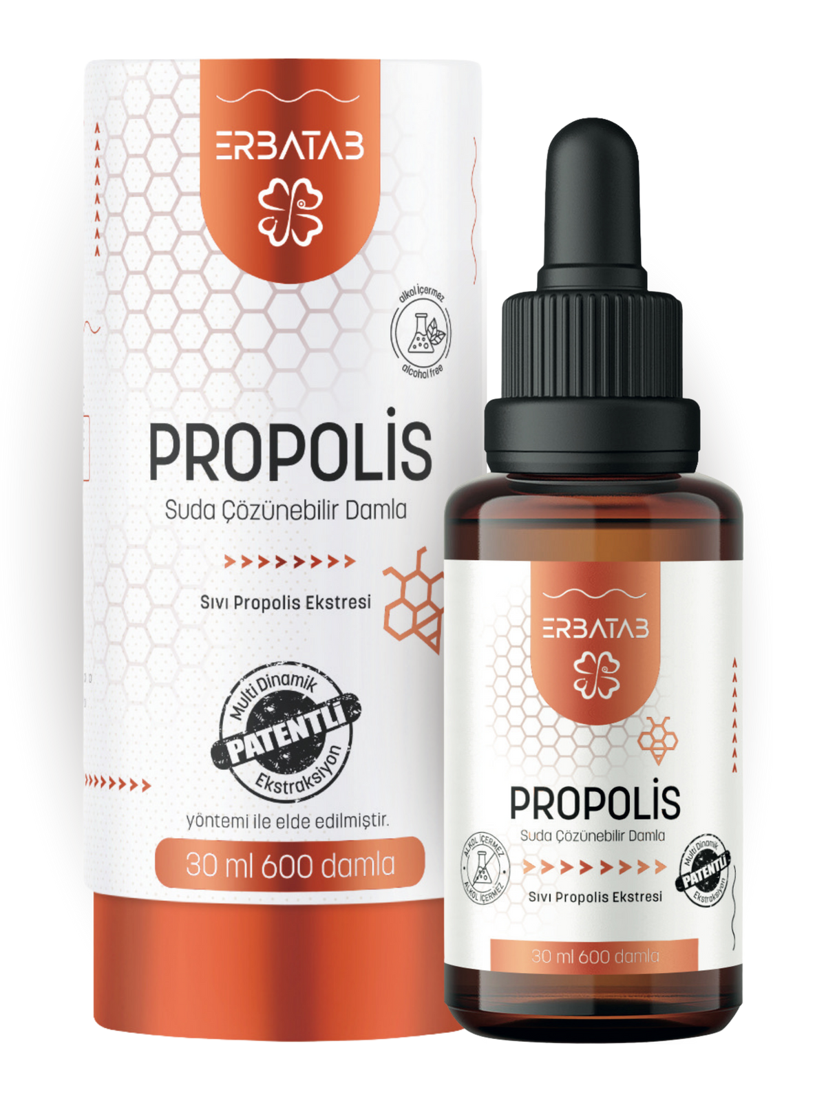 Erbatab Propolis Suda Çözünebilir Damla 30 Ml 600 Damla