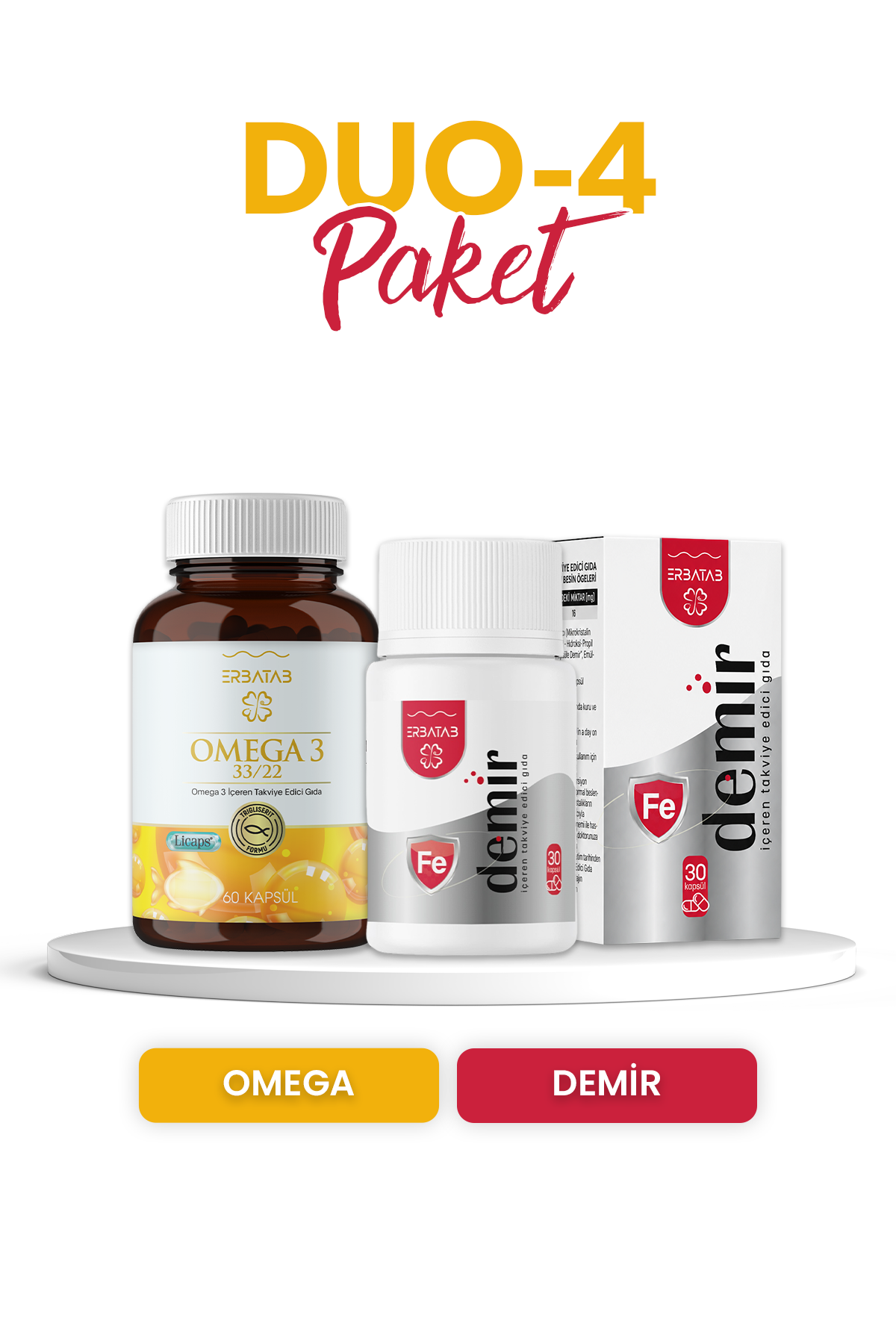 Erbatab Duo Paketi 4 (Omega 3 + Demir)