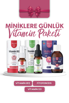 Erbatab Miniklere Günlük Vitamin Paketi (Vitamin B12, Vitamin D3, Fitofer Kids)