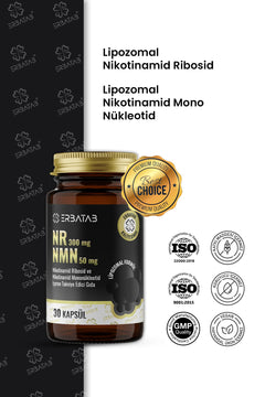 Erbatab NR 300 mg + NMN 50 mg Lipozomal Formül 30 Kapsül Takviye Edici Gıda