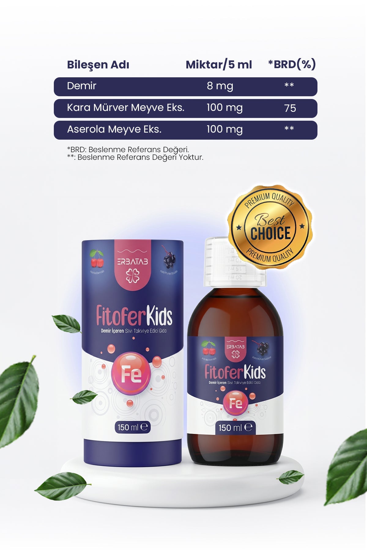 Erbatab Miniklere Günlük Vitamin Paketi (Vitamin B12, Vitamin D3, Fitofer Kids) - 2
